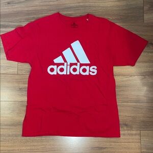 Adidas Red Tee with White Logo